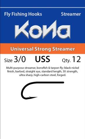 Kona Universal Strong Streamer Hook, sizes 1, 2
